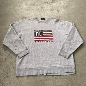 Vintage 90s Ralph Lauren Jeans Company American Flag Crewneck Sweatshirt